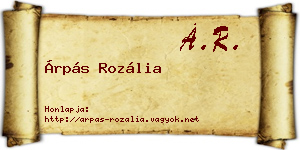 Árpás Rozália névjegykártya